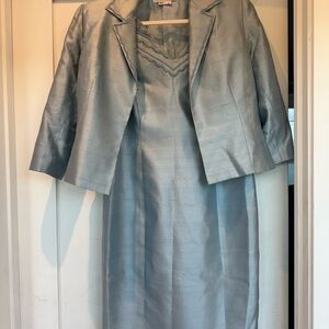 Kay Unger Elegant Powder Blue Dress and Jacket Set